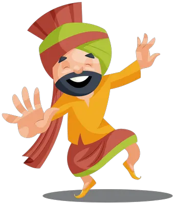 Best Premium Punjabi Man Dancing Illustration Download In Punjabi Man Vector Png Dancing Man Icon