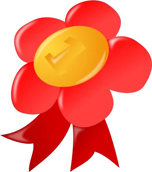 Red First Place Award Ribbon Clip Art Vector Flower Medal Png Award Ribbon Icon