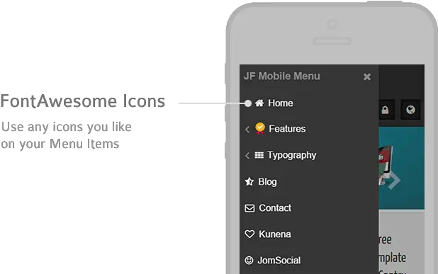 Joomla Mobile Menu Module Joomforest Png Font Awesome Home Icon