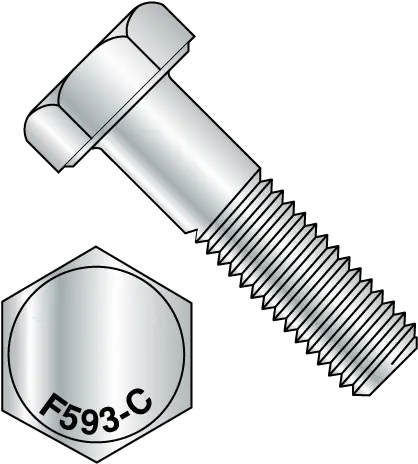 38 24x1 14 Hex Cap Screws 188 Stainless Hex Bolt Drawing Png Nut Bolt Icon