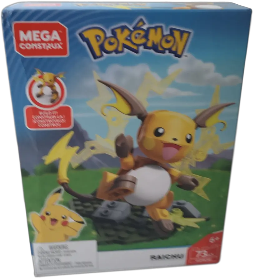 Mega Construx Pokemon Raichu 73 Piece Construction Set Packaging Deformed Mega Construx Pokemon Raichu Png Raichu Png