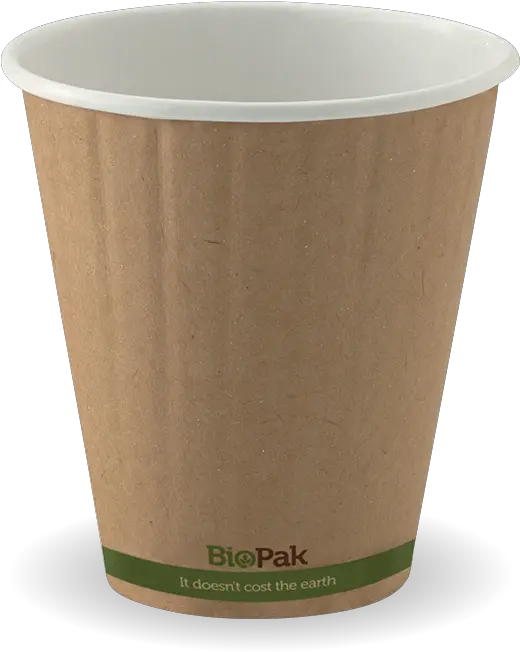 Biopak 8oz 90mm Double Wall Coffee Cups Kraft 1000ctn Biodegradable Cups Biopak Png Double Cup Png