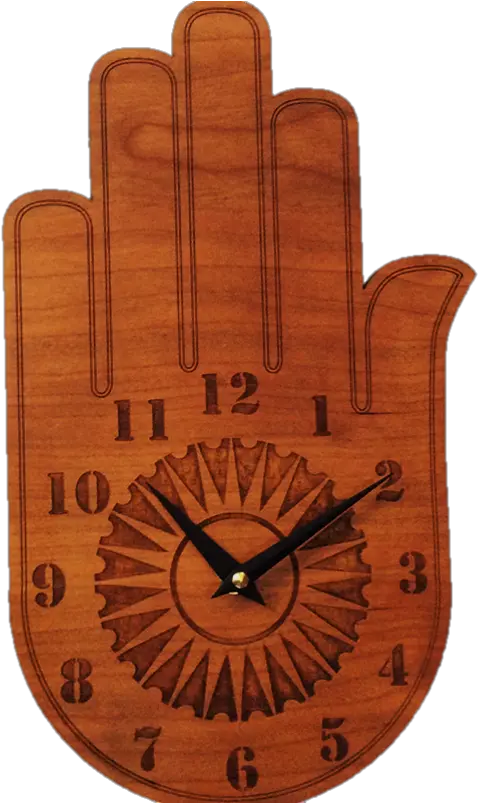 Hand And Teapot Shaped Wooden Clock For Wall Hanging Relojes En Madera Para Colgar En La Pared Png Clock Hands Png