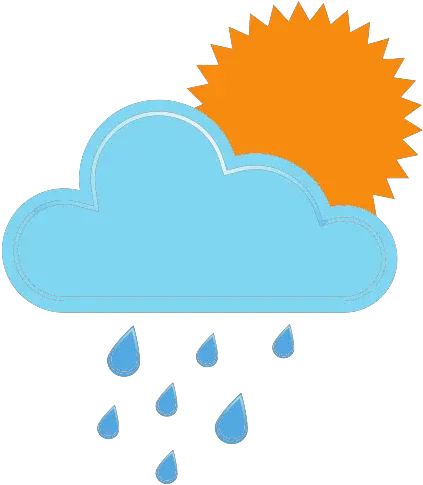 Rainy Showery Rain Cloud Sun Weather Free Icon Of Gold Png Rain Cloud Transparent