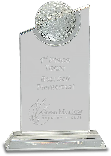 8 Clear Crystal With Inset Golf Ball Trophy Png Golf Ball Transparent