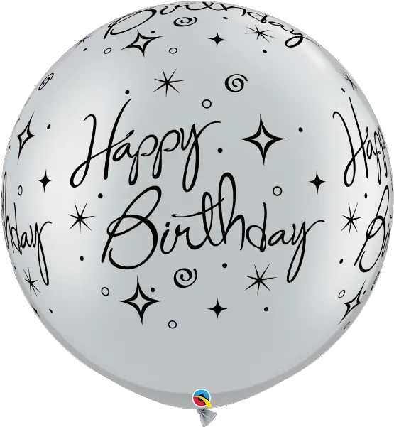 Download Birthday Sparkles Swirls A Round Silver V Happy Birthday Ballons Silber Png Silver Balloons Png