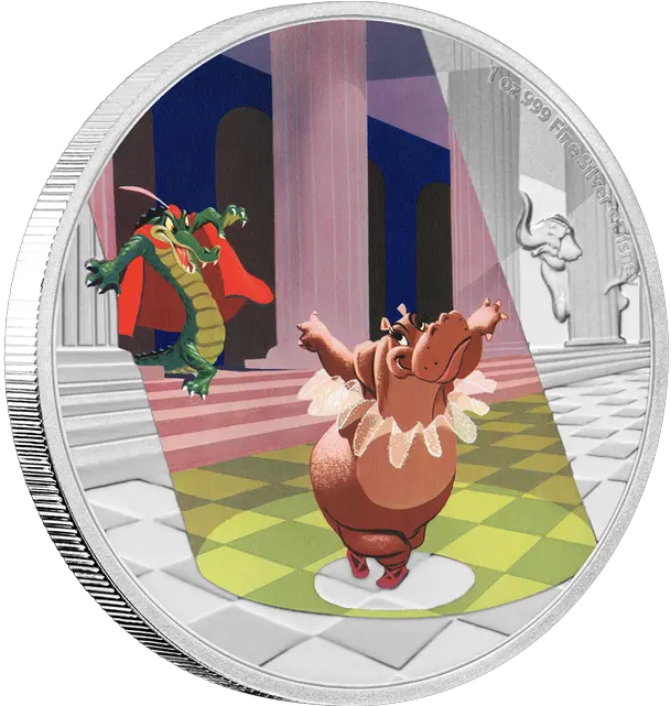 Disney Gold U0026 Silver Coins New Zealand Mint Walt Disney Fantasia Dance Of The Hours Book Png Dancing Hippo Icon