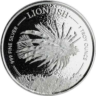 1 Oz Lionfish Silver Coin 2019 1 Oz Silver Lionfish 2019 Png Silver Coin Png