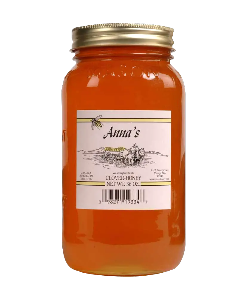 Download Hd Clover Honey 36oz Mason Jar Annas Honey Bottle Of Honey High Resolution Png Jar Jar Binks Transparent