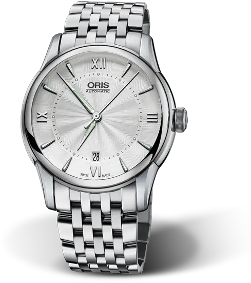 Oris Artelier Date Roman Numerals Silver Dial 405mm Mb Oris Watches Png Roman Numerals Png