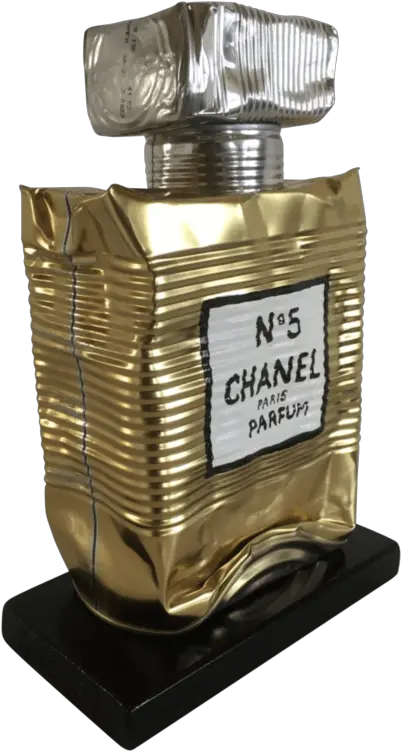 Chanel No5 Raw By Norman Gekko 2019 Sculpture Acrylic Aluminium Singulart Cylinder Png Chanel No 5 Logo