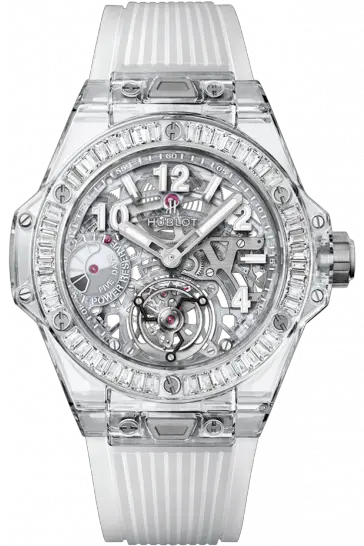 Hublot Big Bang Tourbillon Sapphire Baguettes 45mm 405jx0120rt1904 Paminklas Aleksandrui Pirmajam Png Big Bang Png