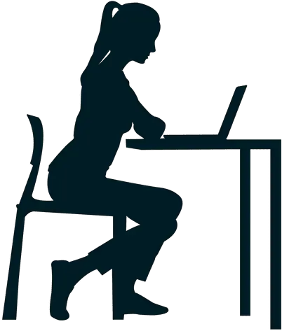 People Sitting Silhouette Person At Desk People Sitting Silhouette Png