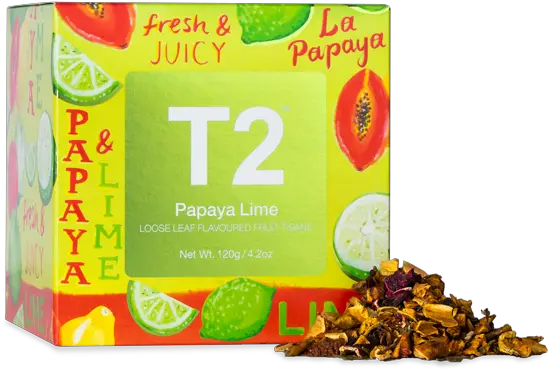 Papaya Lime Loose Leaf Feature Cube T2 Na T2 Teaus Lemon Png Papaya Png