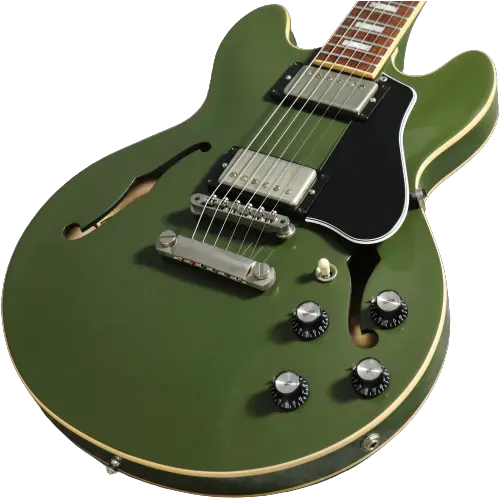 Gibson Memphis Es 339 Vos Olive Drab Green Electric Guitar Solid Png Gibson Guitar Logo