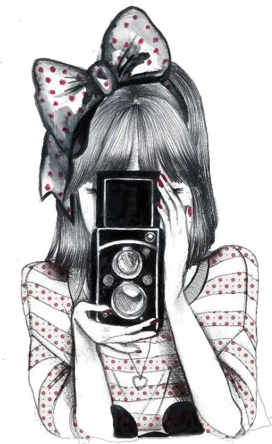 Download Hd Imagens Fofas Tumblr Desenho Png Girl With Girl With Camera Drawing Camera Png