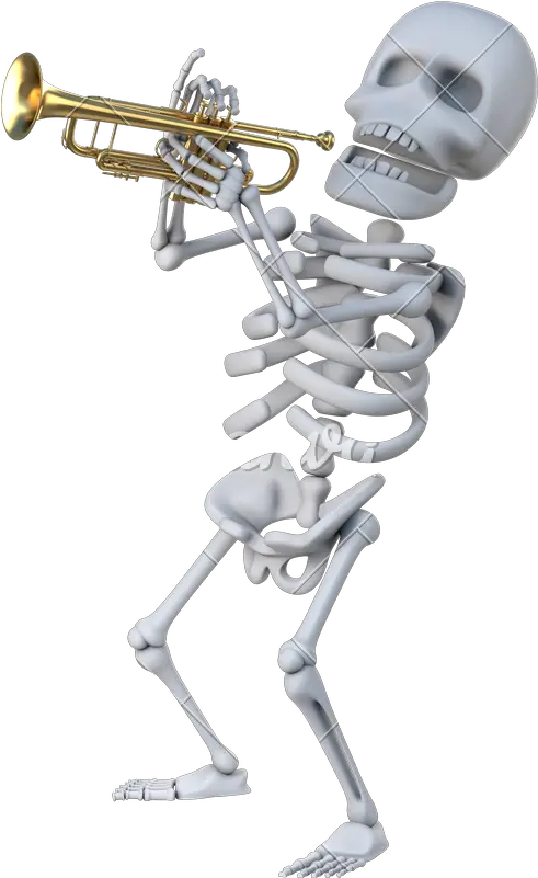 Download Skeleton Trumpet Png Freeuse Library Skeleton Skeleton With Trumpet Transparent Trumpet Png