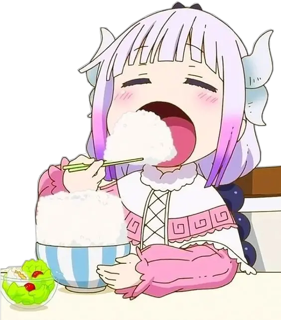 Food Anime Kannakamui Sticker Dragon Kanna Kamui Smile Kobayashi Dragon Maid Png Kanna Kamui Transparent