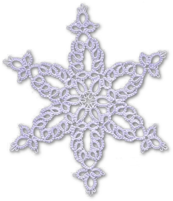 Download Hd Tatting Snowflake Pattern Snowburst Tatting Six Cornered Snowflake Png Snowflake Pattern Png