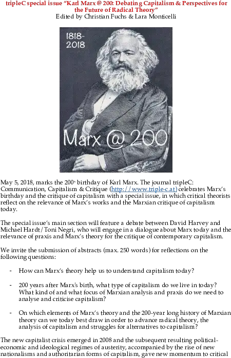 Pdf Triplec Special Issue Karl Marx 200 Debating Hair Design Png Karl Marx Png