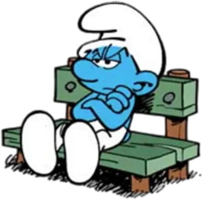 Check Out This Transparent Grouchy Smurf Sitting