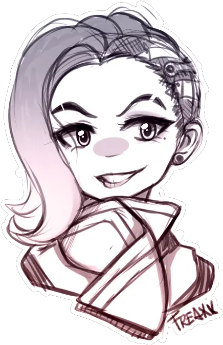 Sombra Png Black And White Stock Quick Chibi Sombra Doodle Chibi Overwatch Fanart Cute Sombra Overwatch Png