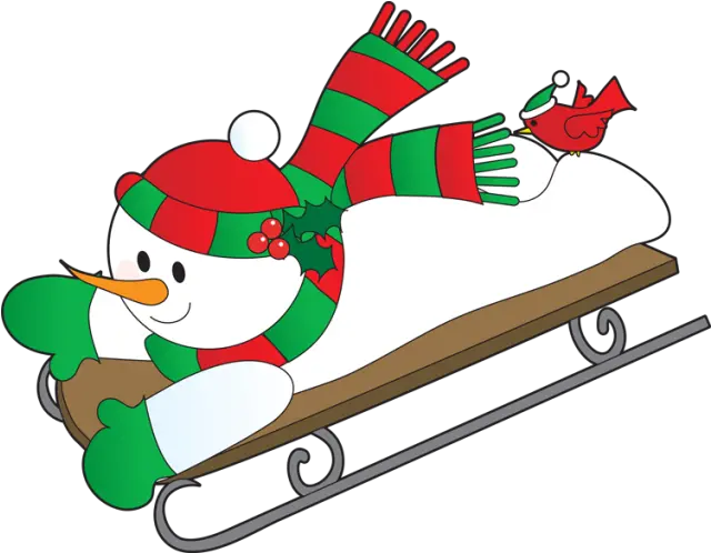 Snowman Clipart Animated Transparent Free Snowman On A Sled Png Snowman Clipart Transparent Background