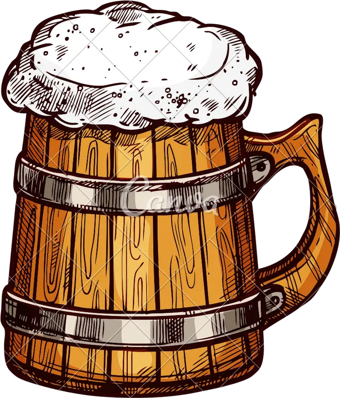 Beer Wooden Mug Vector Icons By Canva Wooden Beer Mug Vector Png Beer Mug Png