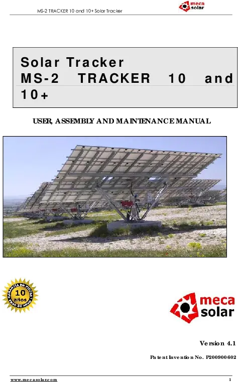 Pdf Solar Tracker Ms 2 Tracker 10 And 10 User Assembly Brochure Png Metal Gear Solid Exclamation Png