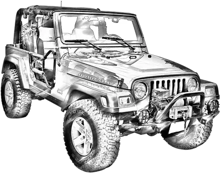 Jeep Wrangler Rubicon Illustration T Shirt Vehicle Png Icon Thriftmaster