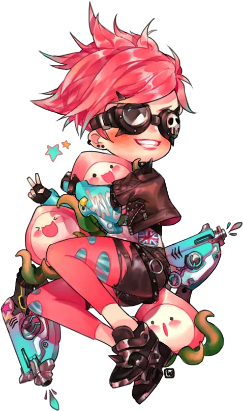 Download View Samegoogleiqdbsaucenao Punk Trac By Weoul1 Overwatch Tracer Fanart Png Tracer Png