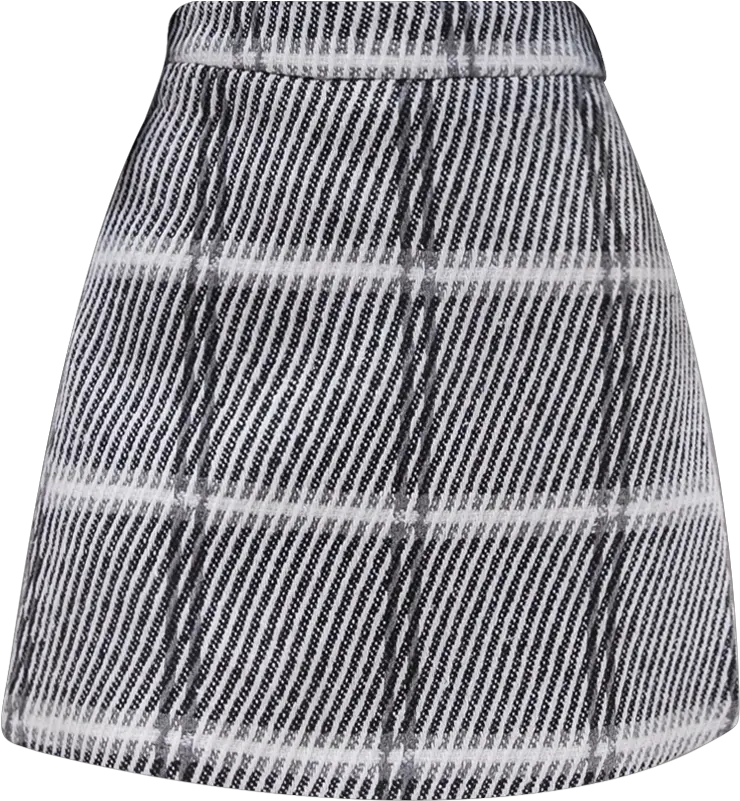 Korean Chic Woolen Women Mini Skirt A Line Stripe Plaid Thick Black And White Stripes Skirt Png Fashion Icon Aliexpress