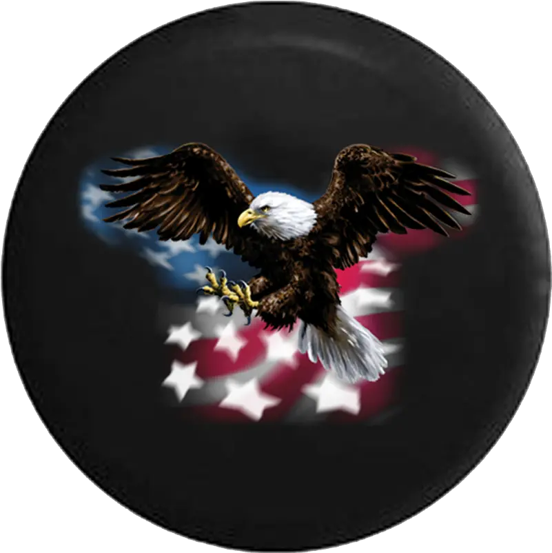 American Bald Eagle Flying Over Flag Jeep Camper Spare Tire Covercustom Sizecolorinkinchx503 Png Eagle Flying Png