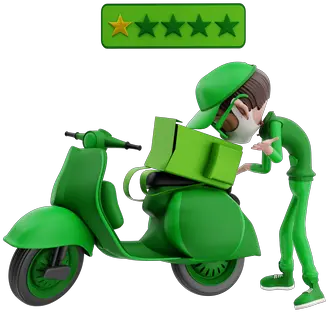 Premium Delivery Man Getting Bad Review 3d Illustration Png Words Icon Flat