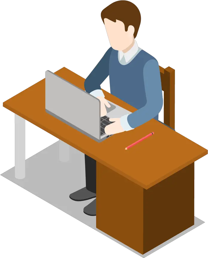 Sit Clipart Desk Transparent Free For Download Man Working On Laptop Cartoon Png Sitting Man Png