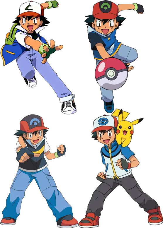Download Ygrrbjh Ash Ketchum All Costumes Png Image With Ash I Choose You Pokemon Ash Ketchum Png