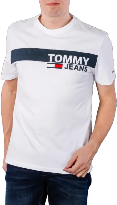 Tommy Jeans Essential Box Logo T Shirt Classic White Pocket Png Marshmallow Man Logo