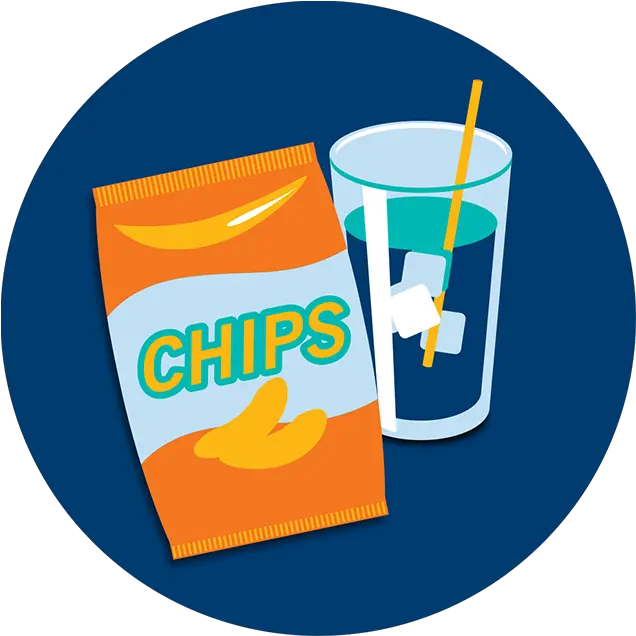 Download A Bag Of Potato Chips Next To Cold Beverage Graphic Design Png Bag Of Chips Png