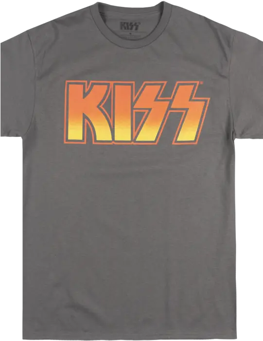 Kiss Band Logo T Shirt Charcoal Rock Music Tee Mens Kiss Kiss Png Rock Music Png