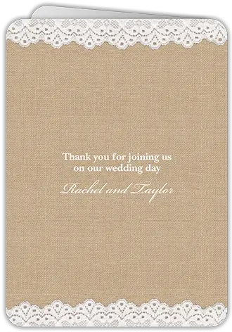 Burlap And Lace 5x7 Folded Wedding Program By Yours Truly Dot Png Lace Texture Png