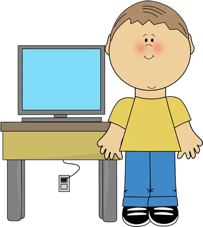 Boy Classroom Computer Technology Boy With Computer Clipart Png Computer Clipart Transparent png