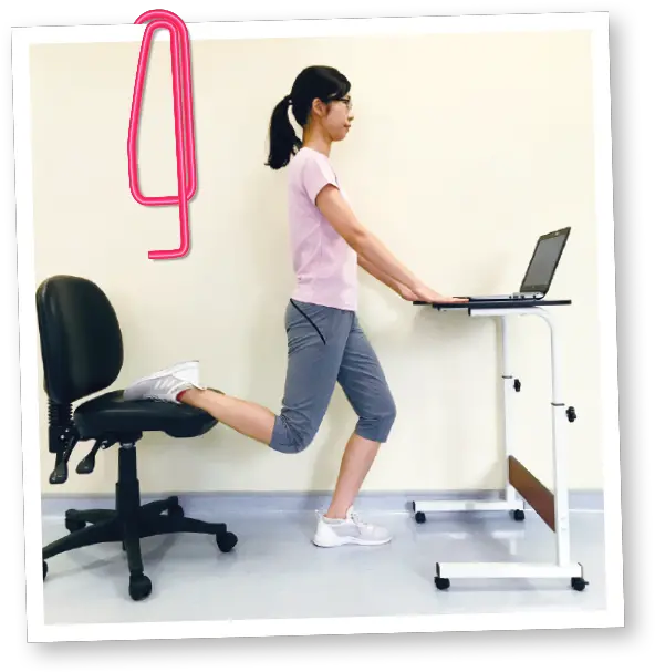 Download Hd Standing Thigh Stretching Exercise Office Office Chair Png Office Chair Png