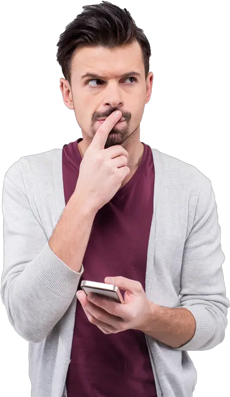 Download Hd Thinking Man Png Gentleman Transparent Png Smartphone Man Thinking Png