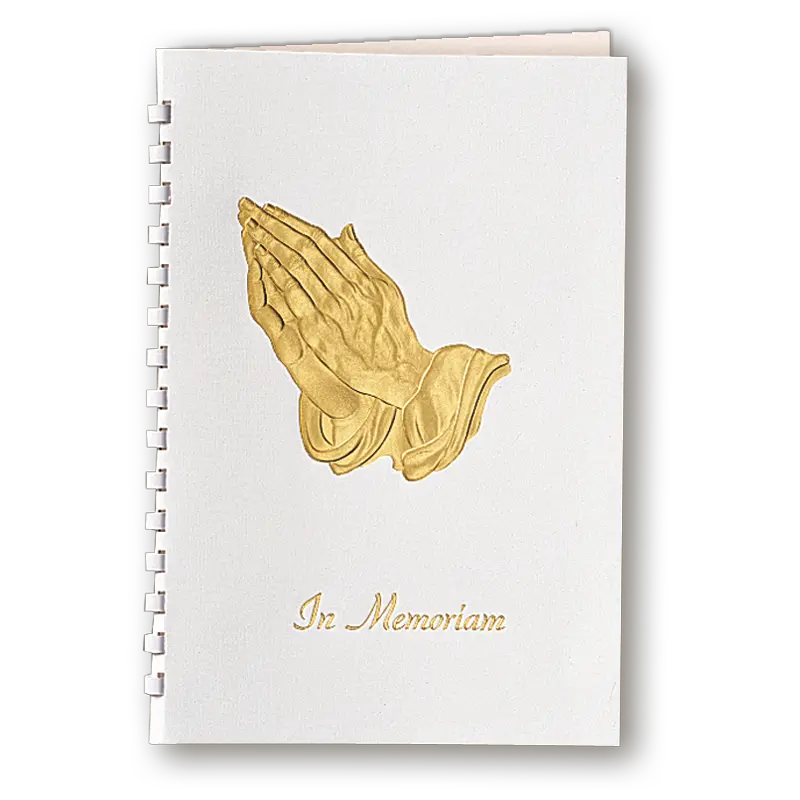 Foil Praying Hands 15 Ring Visitor Book Turner Memorial Sketch Pad Png Praying Hands Transparent