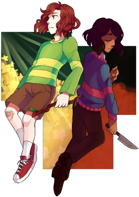 Download Hd Photo Betty Chara Frisk X Sans Transparent Png Underswap Frisk And Chara Chara Transparent