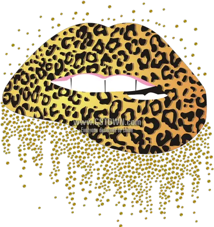 Leopard Printed Lips Heat Transfer Cstown Png Lip Print Png