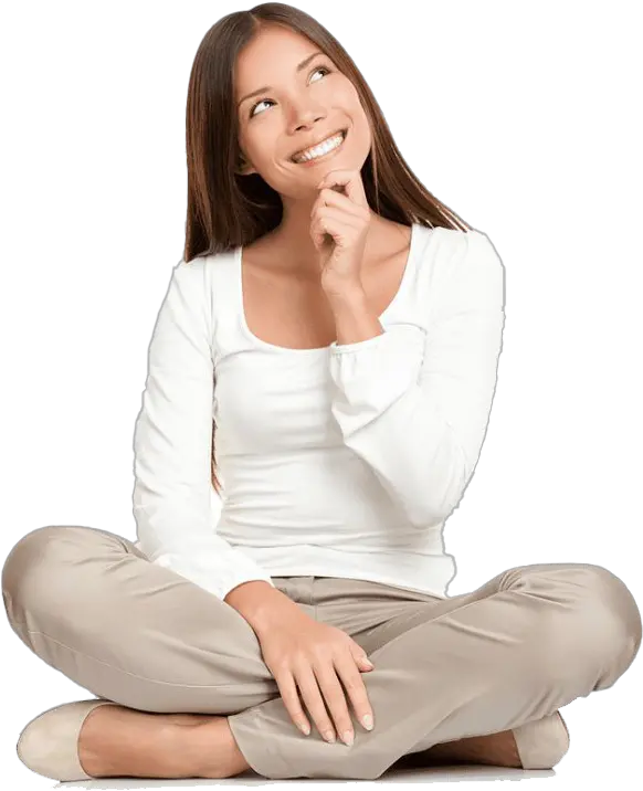 Thinking Woman Png Transparent Images All Woman Png Person Sitting In Chair Back View Png