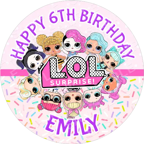 Lol Doll Cake Topper Archives Edible Cake Toppers Ireland Circle Png Lol Dolls Png