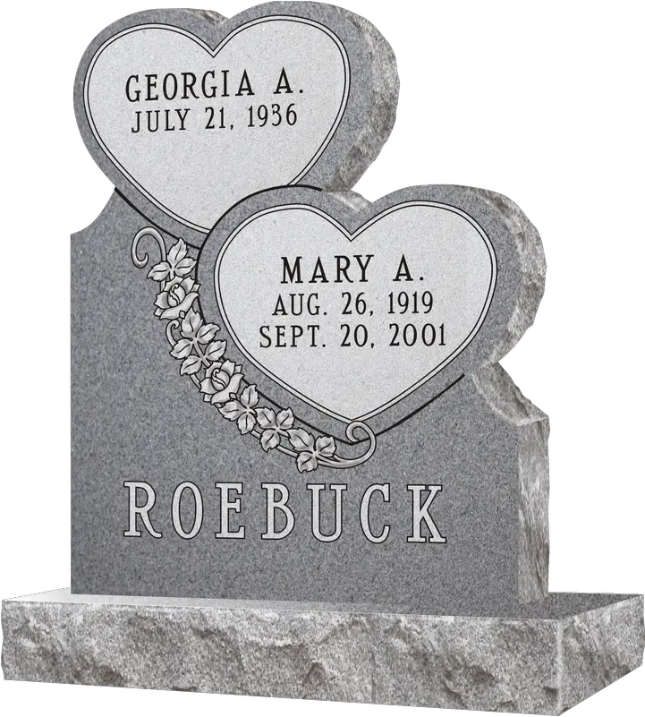 Heart Memorials And Shaped Headstones Gravestones Price Double Stacked Heart Headstones Png Two Hearts Icon
