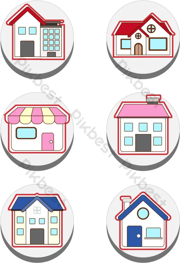 Color Cute House Icon Vector Ai Free Download Pikbest Cute House Icon Png Whitehouse Icon